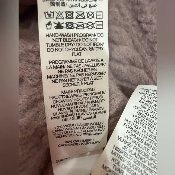 Sweaty Betty Purple Wool and Cashmere Blend Sweater Cable Knit Sweater size US 8 - Picture 7 of 8